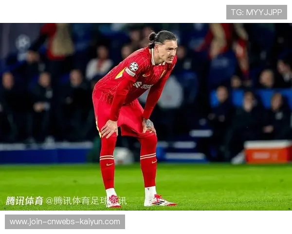 利物浦反击力度十足，努涅斯顺势停球后劲射未果